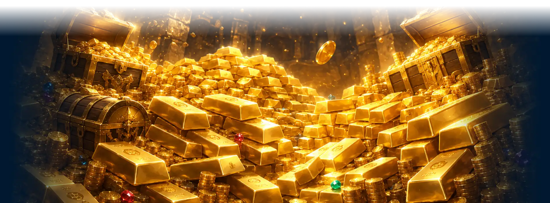 A vault of gold treasure